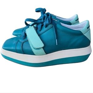 MANUEL BARCELO Teal and Mint Sneakers, Size 37